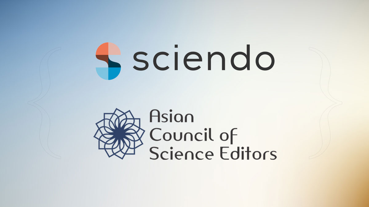 Exciting News: Sciendo Joins the Asian Council of Science Editors as a Corporate Member!